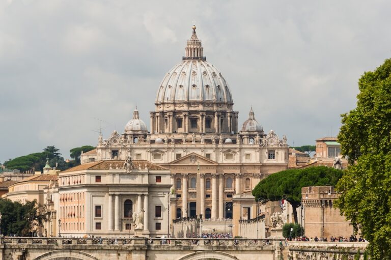 Saint Peters Basilica facade Rome Italy 768x511